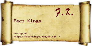 Fecz Kinga névjegykártya